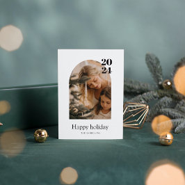 Modern Minimal Photo Arch God jul Inbjudningar