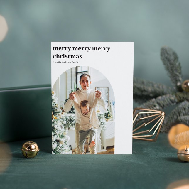 Modern Minimal Photo Arch God jul Inbjudningar (Skapare uppladdad)