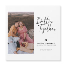 Modern Minimal Photo Bröllop spara datum Magnet