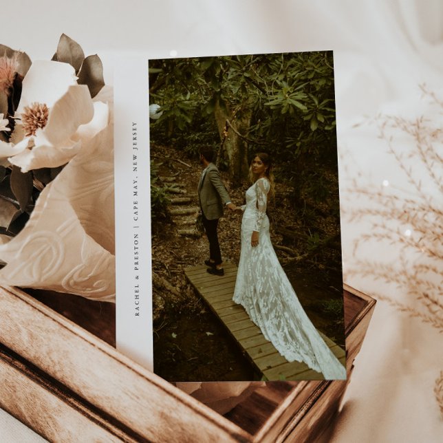 Modern Minimal Photo Elopement & Wedding Reception Inbjudningar (Skapare uppladdad)