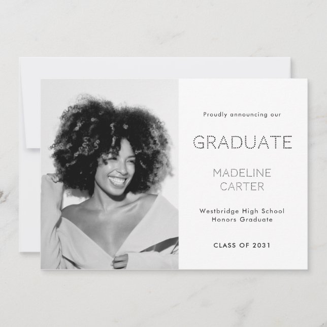 Modern Minimal Photo Graduation Meddelande (Framsida)