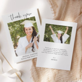 Modern Minimal Photo Graduation Thank You Card Tack Kort