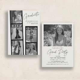 Modern Minimal Photo Strip | Graduation Party Inbjudningar