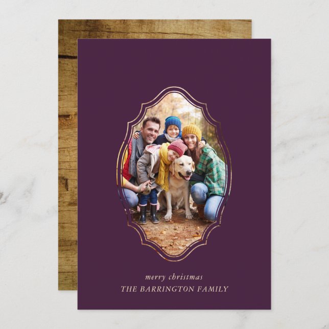 Modern minimal plommon och träfoto (Fram/baksida)