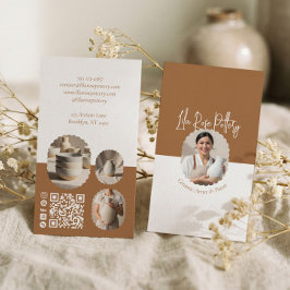 Modern Minimal Pottery Photo Collage Business Card Visitkort