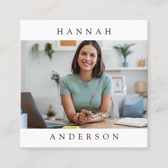 Modern Minimal Professional Business Card Fyrkantigt Visitkort (Framsida)