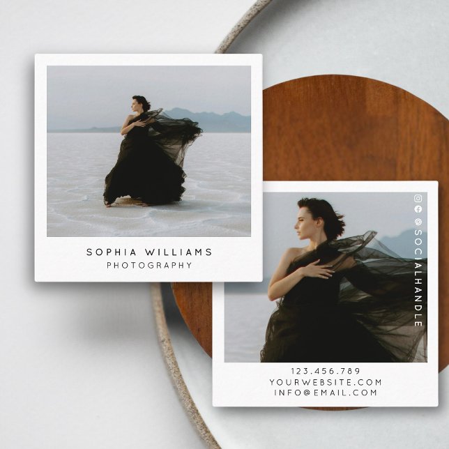 Modern minimal Professionell 2 - foto Fyrkantigt Visitkort (Skapare uppladdad)