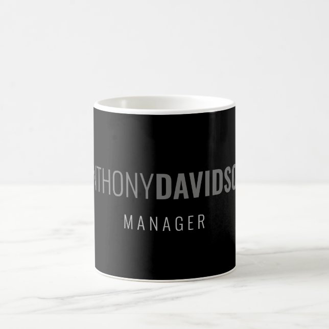 Modern minimal Professionell för Elegant, svart Kaffemugg (Center)