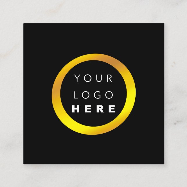 Modern minimal Professionell Luminous Guld Black Fyrkantigt Visitkort (Framsida)