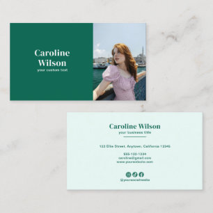 Modern minimal Professionell Photo Emerald Visitkort