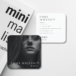 Modern minimal Professionell Photo Social Media Fyrkantigt Visitkort