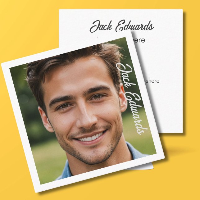 Modern minimal Professionell Photo Social Media Fyrkantigt Visitkort (Skapare uppladdad)