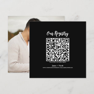 Modern Minimal QR-kod Skannbar Bröllopslista Inbjudningar
