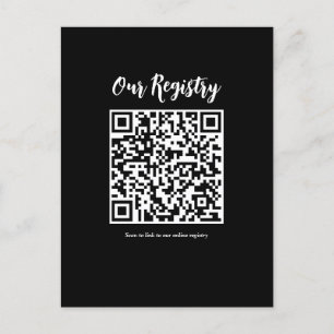 Modern Minimal QR-kod Skannbar Bröllopspresentregi Vykort