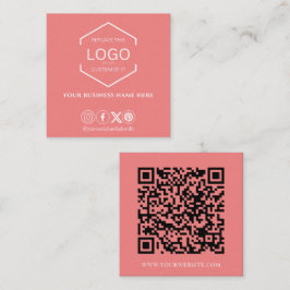 Modern Minimal QR-kodraal för Social-media Fyrkantigt Visitkort