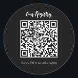 Modern Minimal QR-kodregistrering som går att läsa Runt Klistermärke<br><div class="desc">anpassa med valfri text.</div>