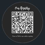 Modern Minimal QR-kodregistrering som går att läsa Runt Klistermärke<br><div class="desc">anpassa med valfri text.</div>