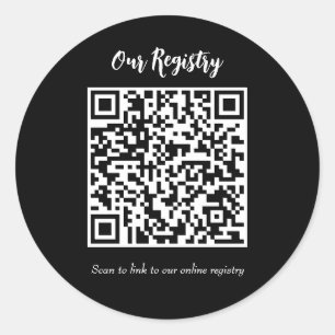 Modern Minimal QR-kodregistrering som går att läsa Runt Klistermärke