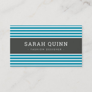 MODERN MINIMAL RAND aqua blue mörk grått white Visitkort