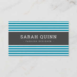 MODERN MINIMAL RAND aqua blue mörk grått white Visitkort