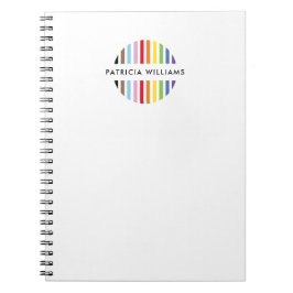MODERN MINIMAL randig logotyp regnbågsstolthet HBT Anteckningsbok