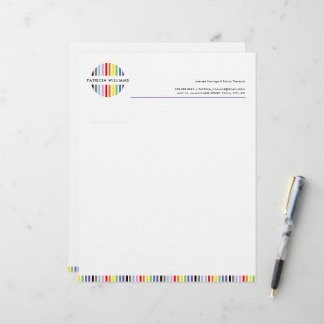 MODERN MINIMAL randig logotyp regnbågsstolthet HBT Brevhuvud
