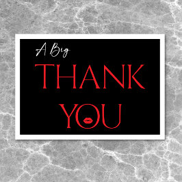 Modern Minimal Red Läppar är 30 dagar Tack Kort