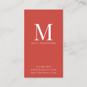 Modern Minimal Red Lodrät Business Ca Visitkort