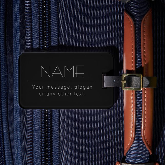 Modern minimal, redigerbar text | Svartvitt Bagagebricka (Framsida Insitu 4)