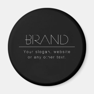 Modern minimal, redigerbar text Svartvitt Magnet