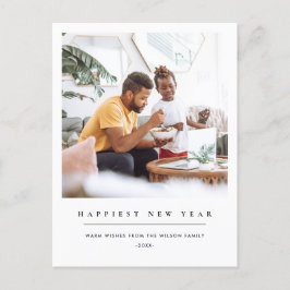 MODERN MINIMAL RENGÖR ANPASSAD FOTO GOTT NYTT ÅR HELG VYKORT