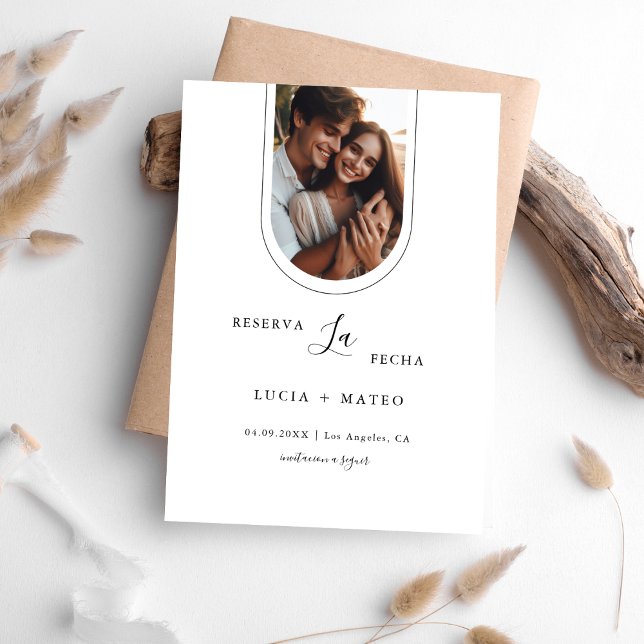 Modern Minimal Reserva La Fecha Spanskt foto Spara Datumet (Skapare uppladdad)
