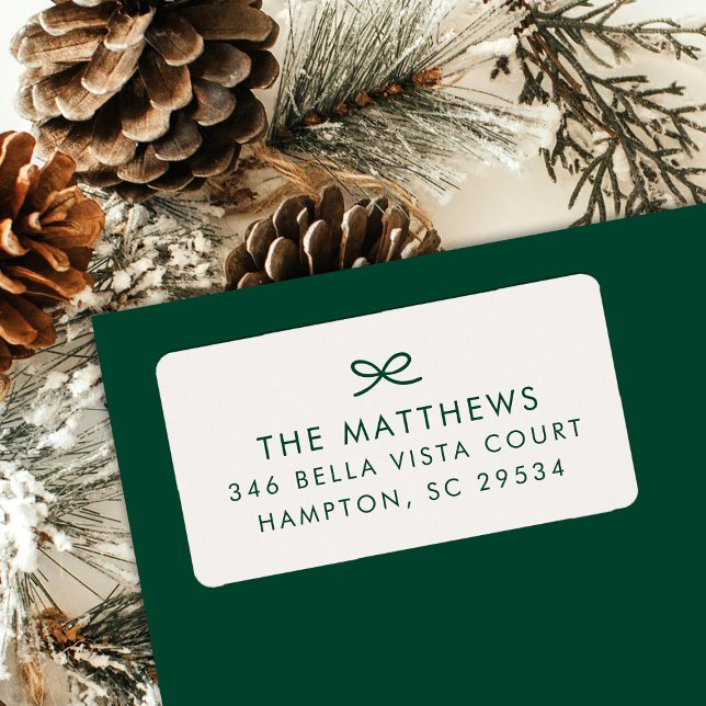 Modern minimal Returadress för Hand plockade Bow Adressetikett (Skapare uppladdad)