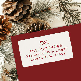 Modern minimal Returadress för Hand plockade Bow Adressetikett