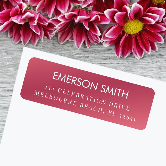 Modern minimal returadress för rosa returadress etikett ( custom pink return address labels! personalized with your name and address High-quality adhesive.)