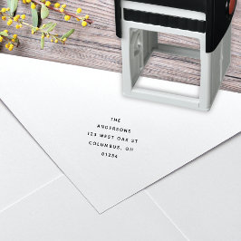 Modern minimal Returadress i svartvitt Självfärgande Stämpel