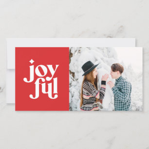 Modern minimal röd glatt typografi-helgdag julkort