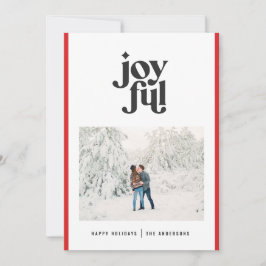 Modern minimal röd jul typografi julkort