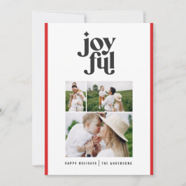 Modern minimal röd jultypografi Helgdag Ca Julkort