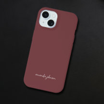 Modern Minimal Röd Monogram Lägg till fullständigt