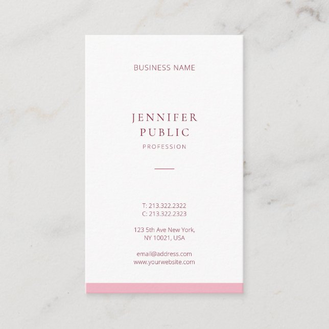 Modern minimal Rosa för Elegant av Professionell i Visitkort (Framsida)