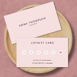 Modern Minimal  Rosa Hairstylist Lojalitetskort