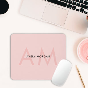 Modern Minimal Rosa Monogram Initialer Musmatta