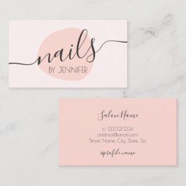 Modern minimal rosa nagel visitkort