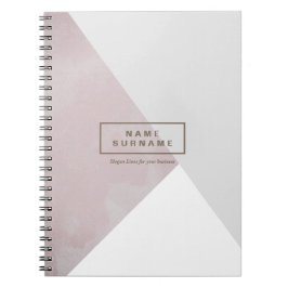 Modern Minimal Rosa Olive Geometric Spiral Photo Anteckningsbok