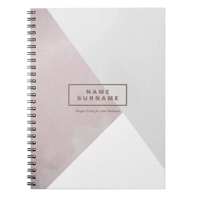 Modern Minimal Rosa Olive Geometric Spiral Photo Anteckningsbok (Framsidan)