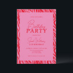 Modern minimal Rosa Red 21:a födelsedag Inbjudningar<br><div class="desc">Modern minimal Rosa Red 21:a födelsedagsinbjudan</div>