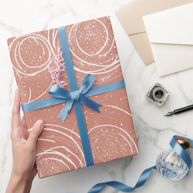 Modern Minimal Roséguld Fin Glittermönster Presentpapper (Gifting)