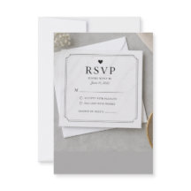 Modern Minimal RSVP-kort, Enkelt Svarskort för Brö