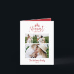 Modern, minimal, rustik, röd multifoto vid jul helgkort<br><div class="desc">Modern minsta julklapp för rustik snyggt med multifotokort för helgdag. Med modern hand plockade och träd. Färg kan anpassas till Red backer.</div>